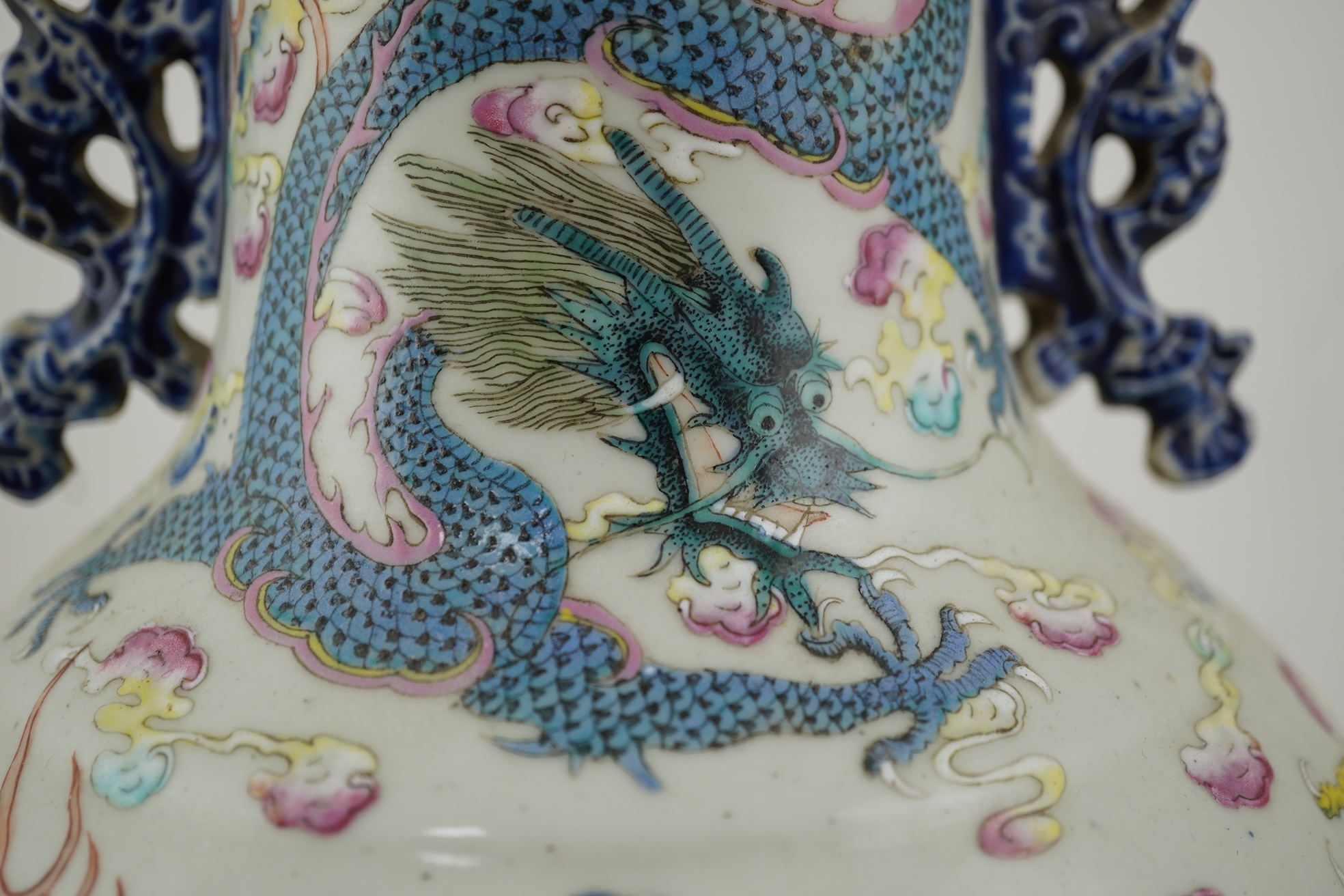 A Chinese enamelled porcelain ‘dragon’ vase, 19th century